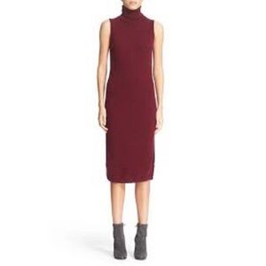 Autumn Cashmere Sweater Sleeveless turtleneck Midi sheath dress Size XS